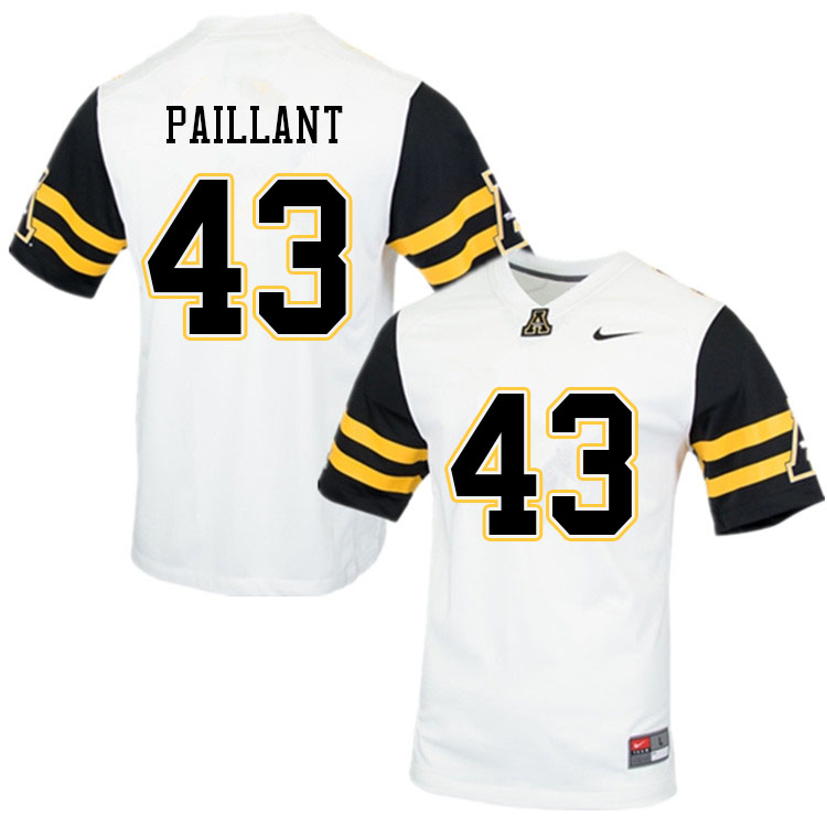 Men #43 Hansky Paillant Appalachian State Mountaineers College Football Jerseys Sale-White